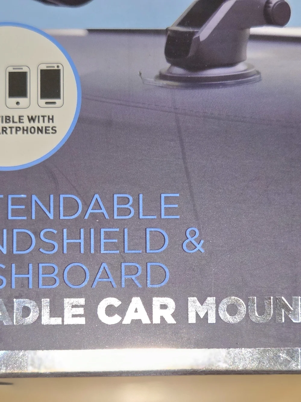 Extendable Windshield & Dashboard Cradle Car Mount - Black